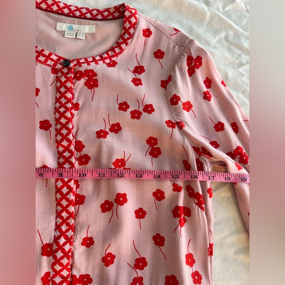 Boden Eva Milkshake Blossom Pink/Red Midi Tea Dress Sz 8 - Picture 9 of 11